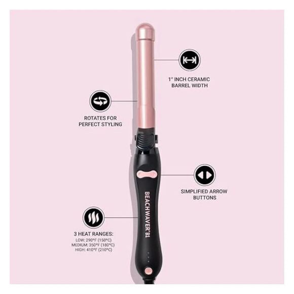 Beachwaver B1 Rotating Curling Iron Midnight Rose Great Condition! FAST SHIP!!!! main image 5